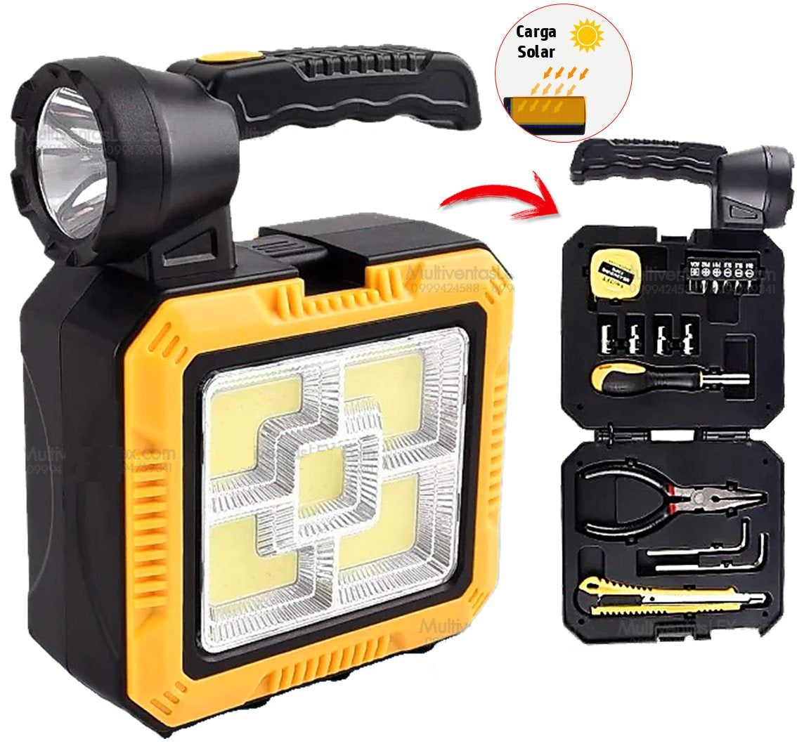 LINTERNA SOLAR + KIT DE HERRAMIENTAS
